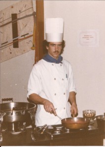 Brian McCarthy prepares a dish at Clark in 1985. 