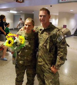 Jessica and David Hubbard home from deployment.