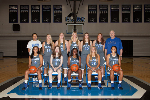 Clark's women's basketball team clinched the West Region crown in 2014.