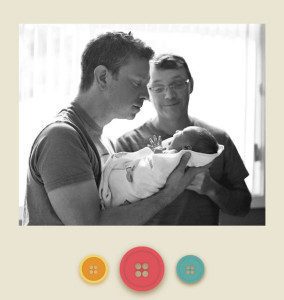 Left to right, Andrew and Rodney Garland-Forshee with baby Ari.