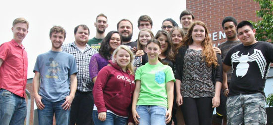 The spring 2015 staff of The Independent, Clark’s student newspaper.