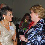 President, CEO Lisa Gibert visits with donor Jane Hagelstein.