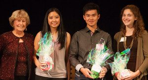 Cindy Nguyen, Phuc “Peter” Pham and Hannah Straub received the alumni scholarship for 2015.