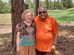 Carol Ewing and sanford jonesat their home in Arizona.