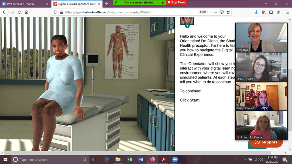 Students are now learning in virtual clinical sessions with interactive software.