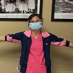 Alejandra Herring volunteered at PeaceHealth Southwest Medical Center to help patients receive the COVID-19 vaccine.