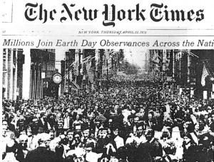 A national paper on the first Earth Day in April 1970.