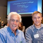 Al Bauer at the 2018 scholarship reception with one of his scholarship recipients, Chad Lipka