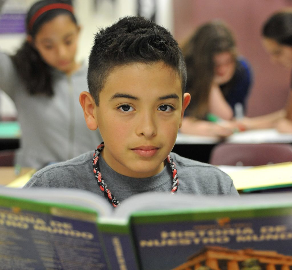 A student at Gaiser Middle School.